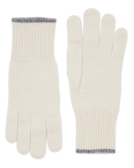 Brunello Cucinelli White Knit Gloves for men