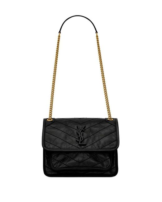 Saint Laurent Leather Niki Logo-letter Shoulder Bag in Black | Lyst ...