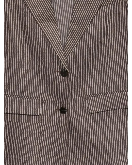 Alysi Brown Blazer À Rayures