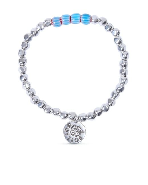 Gottlob Metallic Clover-Engraved Bracelet for men