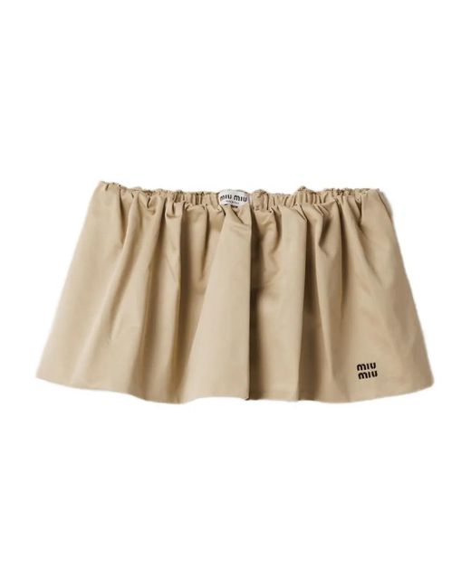 Miu Miu Natural Minirock mit elastischem Bund