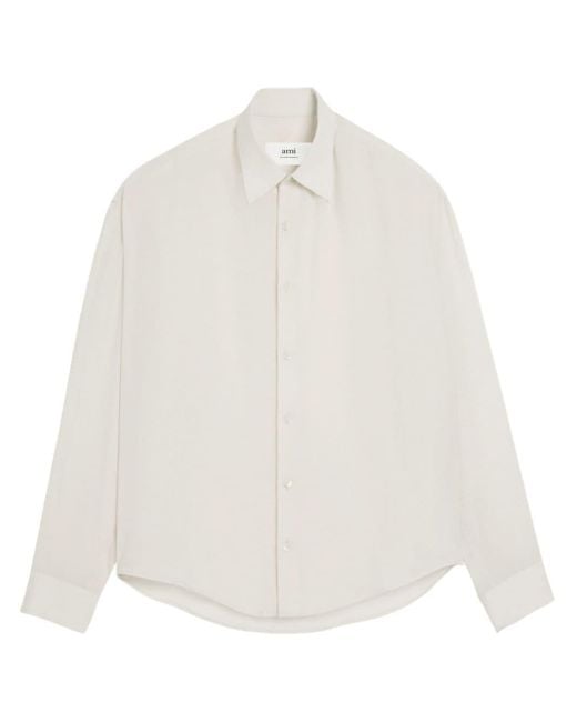AMI White Ami De Coeur-embroidered Shirt
