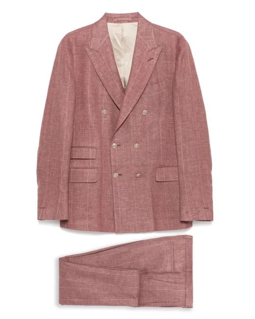 Completo Doppiopetto di Eleventy in Pink da Uomo