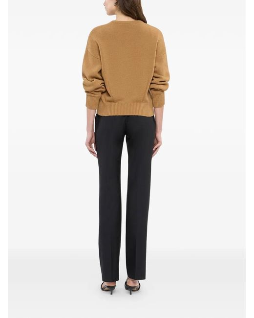 Another Tomorrow Natural Darted Cashmere Sweater