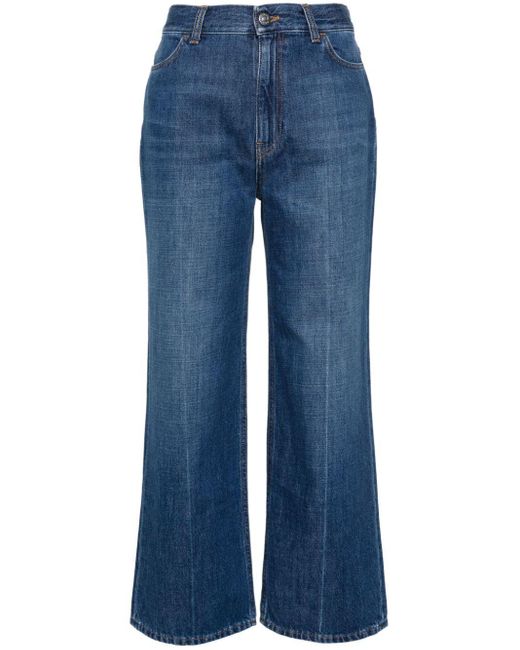 Rodebjer Blue Gerade Cropped-Jeans