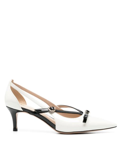Twinset White 60Mm Bow-Detail Pumps