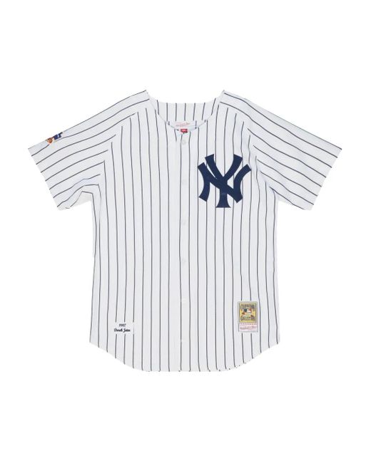 Camicia Derek Jeter Mlb New York Yankees 97 di Mitchell & Ness in White da Uomo