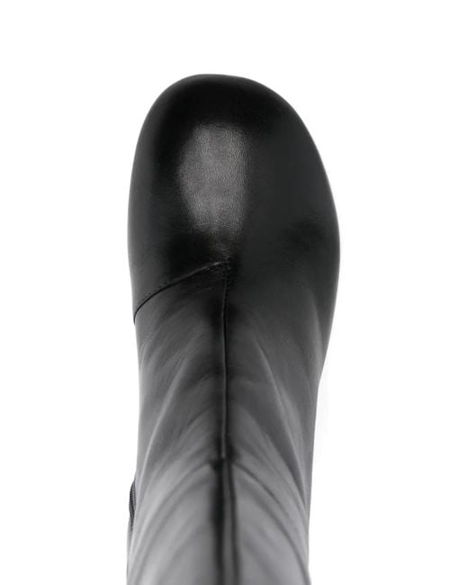 Patrizia Pepe Black 80Mm Buckle-Strap Leather Boots