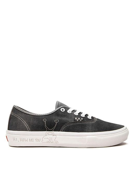 Vans Leather X Daniel Johnston Skate Authentic Sneakers in Grey (Grey