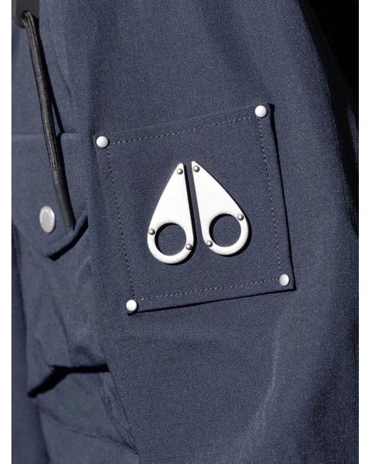 Moose Knuckles Blue Pocket Hooded Jacket for men