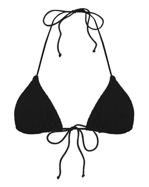 Mc2 Saint Barth Black Leah Crinkled Bikini Top