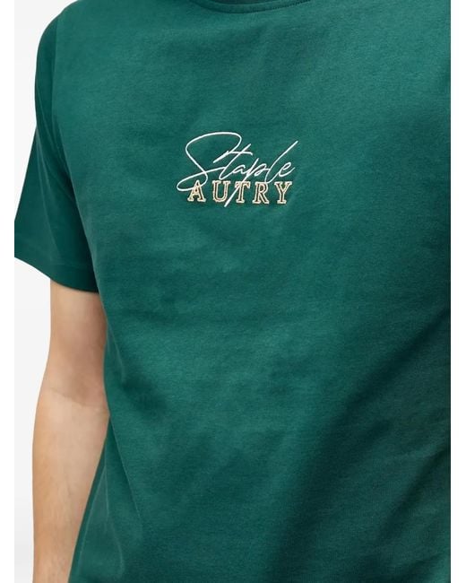 Autry Green Embroidered T-Shirt for men