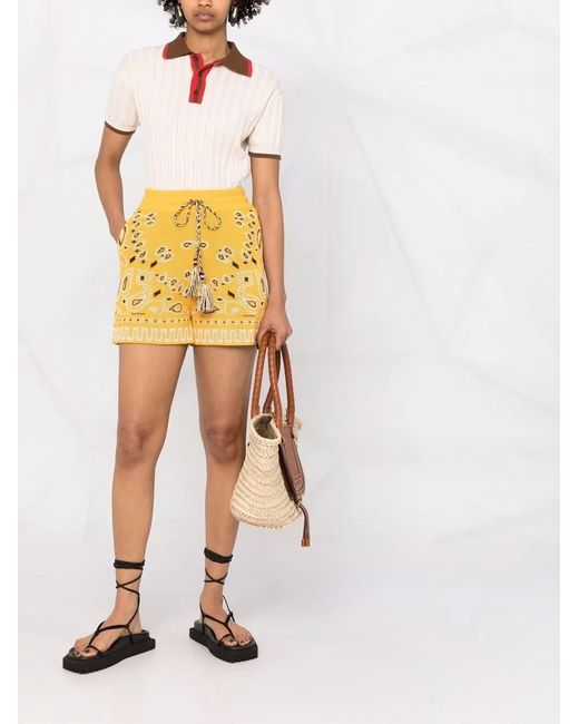 Alanui Multicolor Pique Bandana-print Shorts