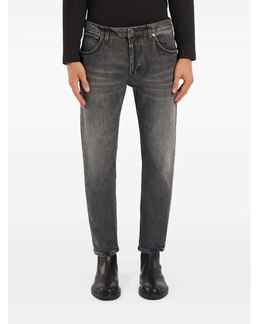 Dondup Gray Button-Fastening Five-Pockets Jeans for men