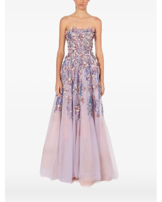 Lethicia Bronstein Purple Abendkleid Mit Applikationen