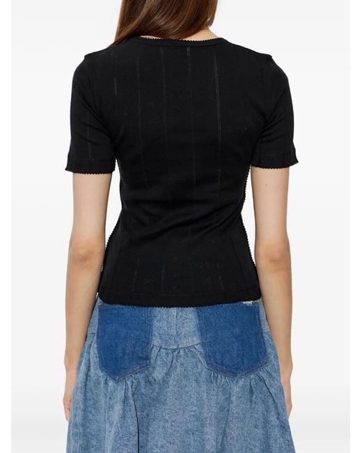 Ganni Black Top With A Patch