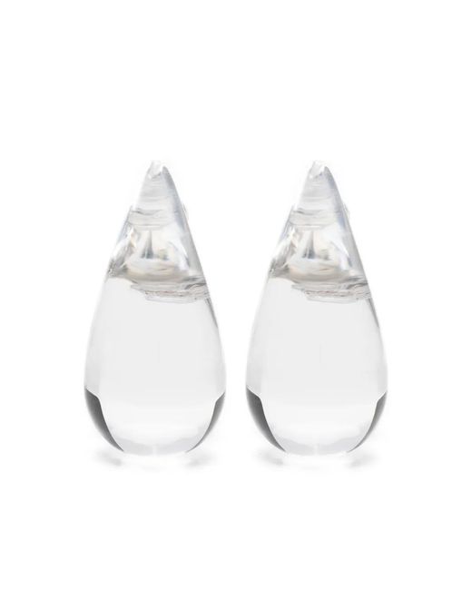 Monies White Tear-Drop Earrings