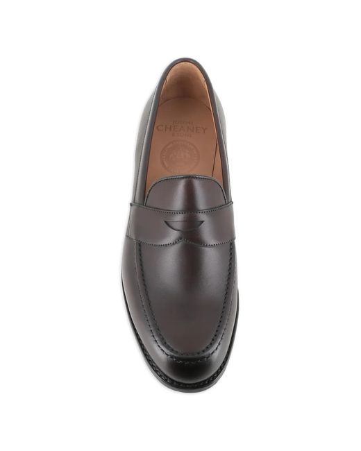 Cheaney Gray Penny Leather Loafers for men