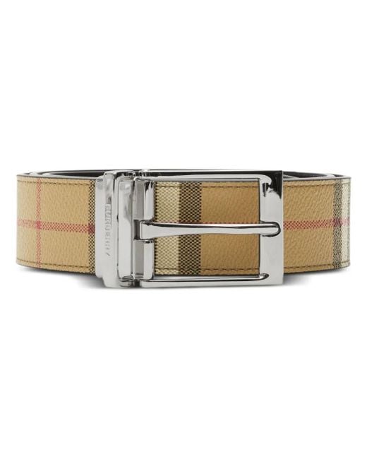 Burberry Natural Reversible Checked Belt for men