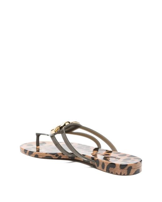 Dolce & Gabbana White Rubber Beachwear Slides With Logo