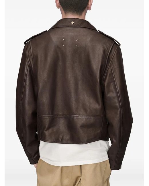 Maison Margiela Brown Leather Jacket for men