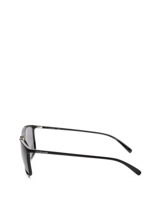 Calvin Klein Gray Rectangle-Frame Sunglasses for men