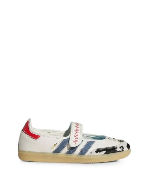 Adidas Blue X Toy Story Samba Jane Cow-Print Ballet Flats