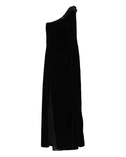 Amen Black Crystal-Embellishment Maxi Dress