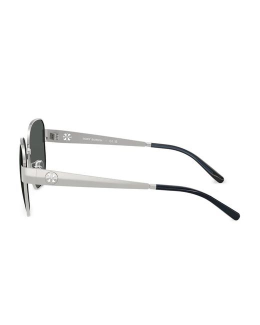 Tory Burch Gray Round-Frame Sunglasses