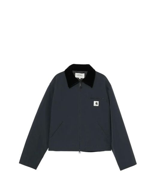 Carhartt Blue Velvet Collar Patch Jacket