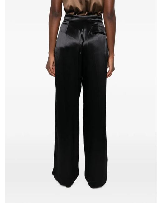 Erika Cavallini Semi Couture Black Pleated-Design Trousers