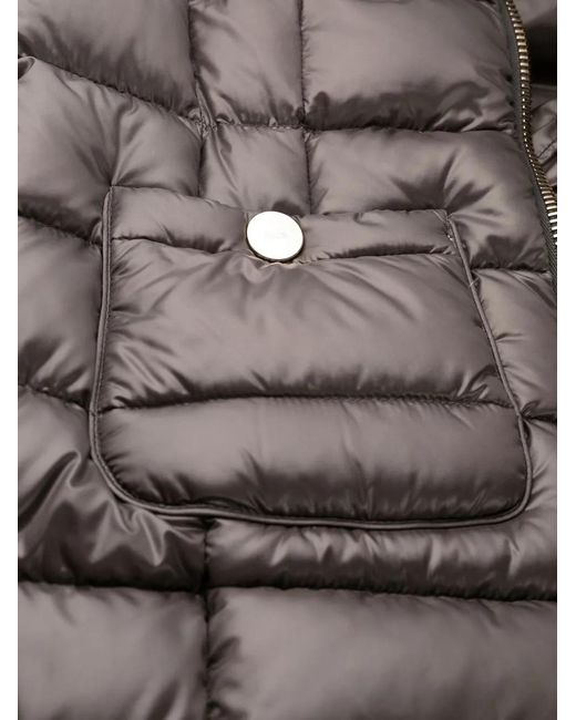 Herno Black Padded Zip-Up Coat