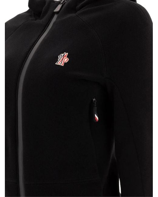 Moncler Black Logo-Patch Fleece Jacket