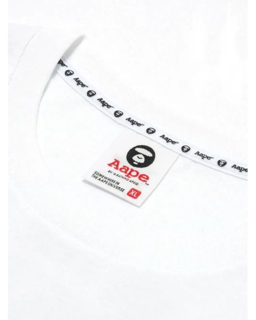 Aape By A Bathing Ape White Aape Basic T-Shirt