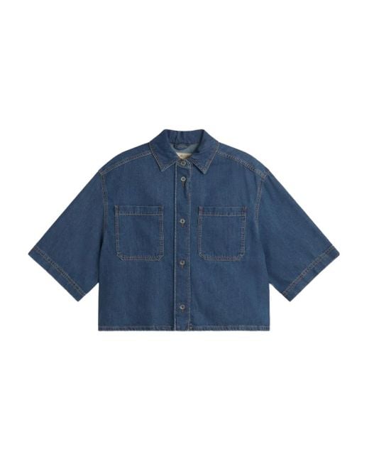 Weekend by Maxmara Blue Kurzärmeliges Jeanshemd