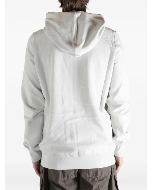 Rick Owens White Zip Hoodie for men
