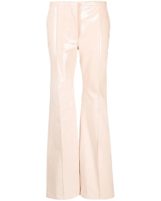 Philosophy Di Lorenzo Serafini Pink High-Shine Finish Wide-Leg Trousers