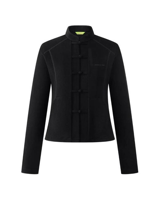 Shanghai Tang Black Veste Boutonnée À Détail Noué