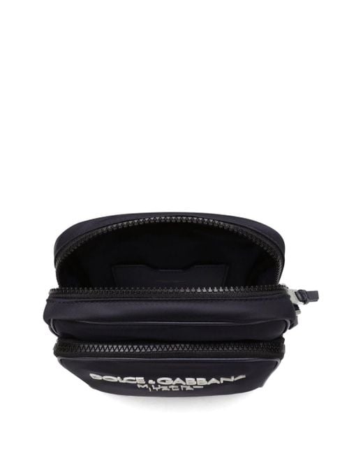 Bolso de hombro con cremallera y logo Dolce & Gabbana de hombre de color Black