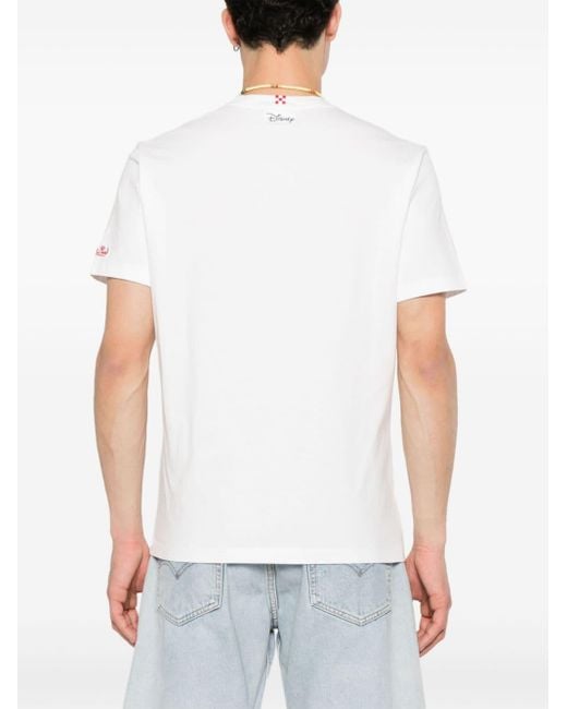 Mc2 Saint Barth White X Disney® Cartoon-print T-shirt for men