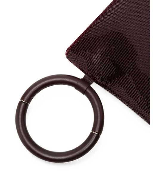 Tom Ford Brown Sequin-Embellished Leather-Trim Clutch Bag