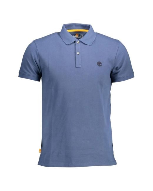 Timberland Blue Logo-Embroidered Polo Shirt for men