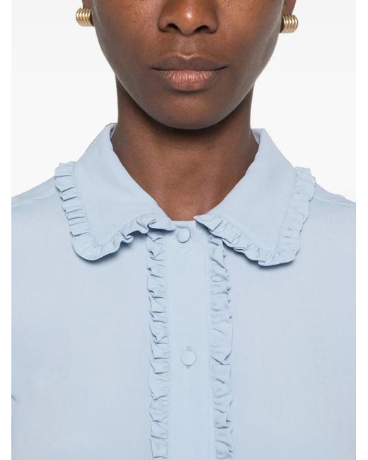 N°21 Blue Ruffled-Trim Blouse