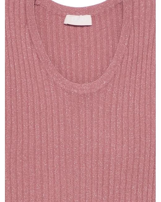 Liu Jo Pink Ribbed Top