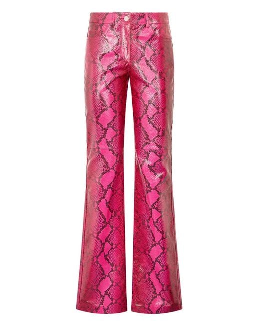 Roberto Cavalli プリント フレアパンツ Pink