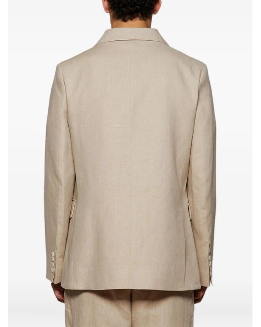 Blazer de lino con doble botonadura Bode de hombre de color Natural