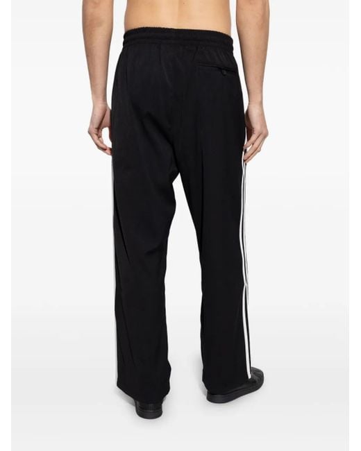Adidas Black Side-Stripe Track Pants for men