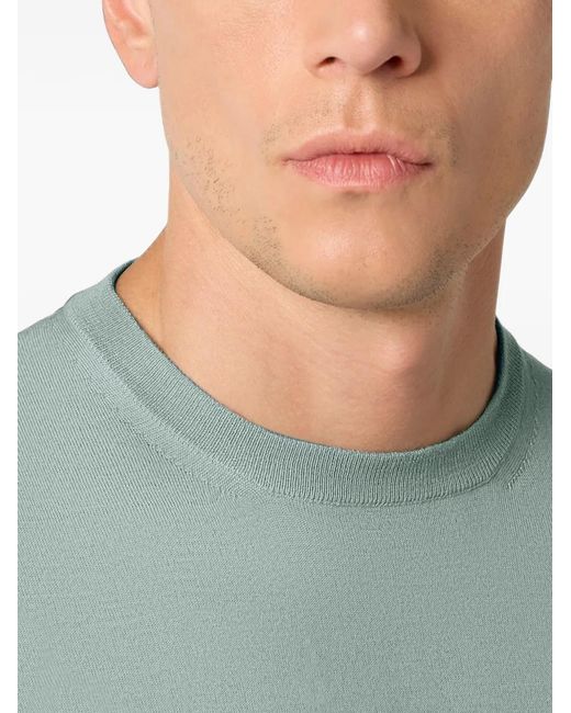 Paul & Shark Green Fine-Knit Wool T-Shirt for men