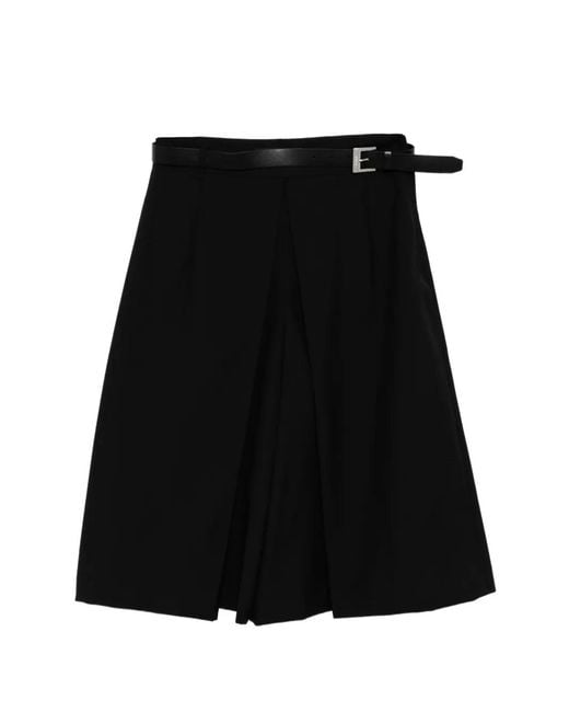 Juun.J Black Belted Pleated Skort