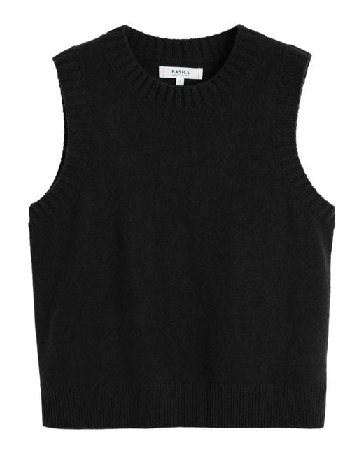 Chinti & Parker Black Crew-Neck Ribbed Vest